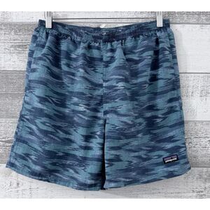 Patagonia Baggies Shorts Men's Size M Pattern Abstract Ikat Blue 7” Inseam Lined
